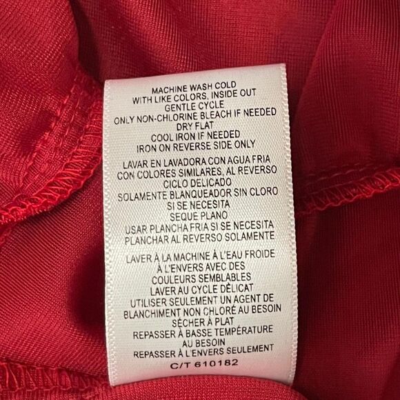 MAISON TARA 3/4 Sleeve Tiered Red Velvet Babydoll Dress, Size 18W - Picture 6 of 8